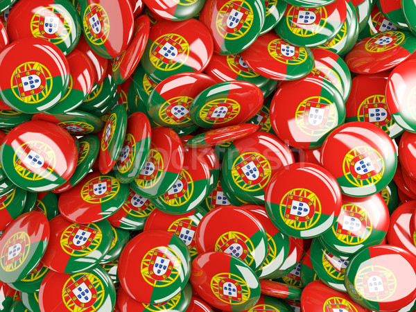 Background with round pins with flag of portugal Stock photo © MikhailMishchenko