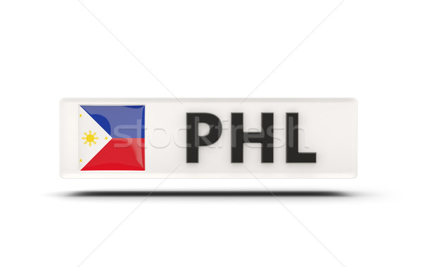 Piazza icona bandiera Filippine iso codice Foto d'archivio © MikhailMishchenko