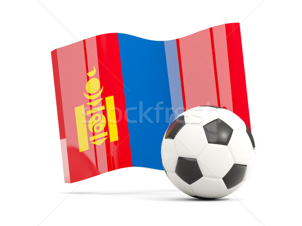 Football with waving flag of mongolia isolated on white Stock photo © MikhailMishchenko
