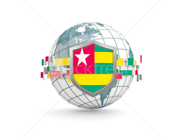 Globe and shield with flag of togo isolated on white Stock photo © MikhailMishchenko
