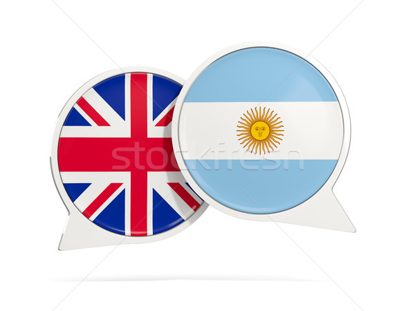 Chat bubbles of UK and Argentina isolated on white Stock photo © MikhailMishchenko