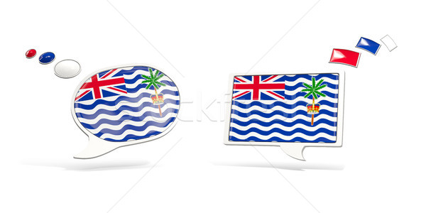 Two chat icons with flag of british indian ocean territory Stock photo © MikhailMishchenko