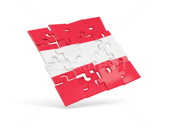 パズル フラグ オーストリア 孤立した 白 3次元の図 ストックフォト © MikhailMishchenko