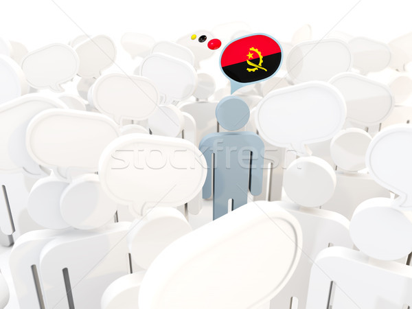 Homem bandeira Angola multidão ilustração 3d assinar Foto stock © MikhailMishchenko