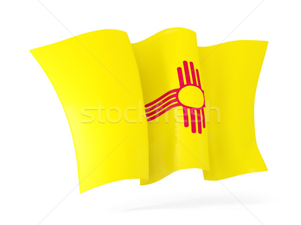 new mexico state flag waving icon close up. United states local  Stock photo © MikhailMishchenko