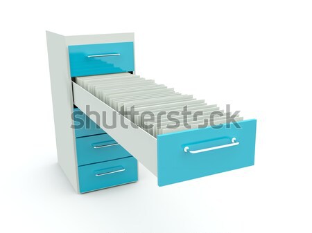 Archive documents isolé blanche papier bleu Photo stock © MikhailMishchenko