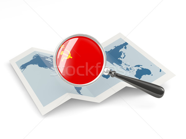 Magnified flag of ussr with map Stock photo © MikhailMishchenko