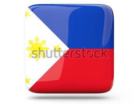 Gomb zászló Fülöp-szigetek fém keret utazás Stock fotó © MikhailMishchenko
