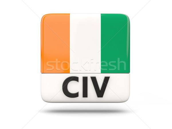 Square icon with flag of cote d Ivoire Stock photo © MikhailMishchenko
