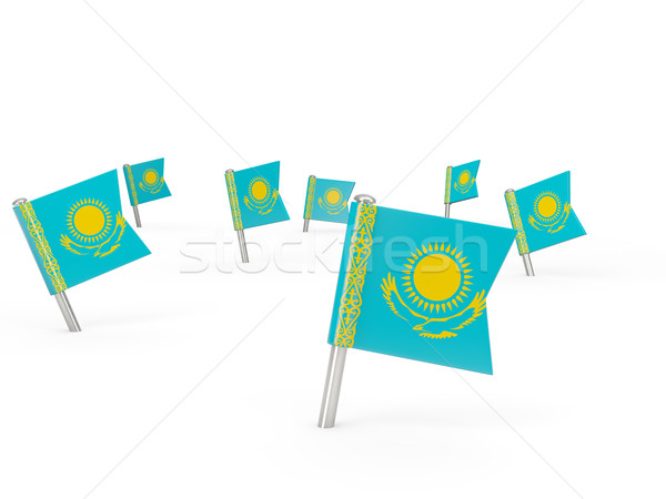 Square pins with flag of kazakhstan Stock photo © MikhailMishchenko