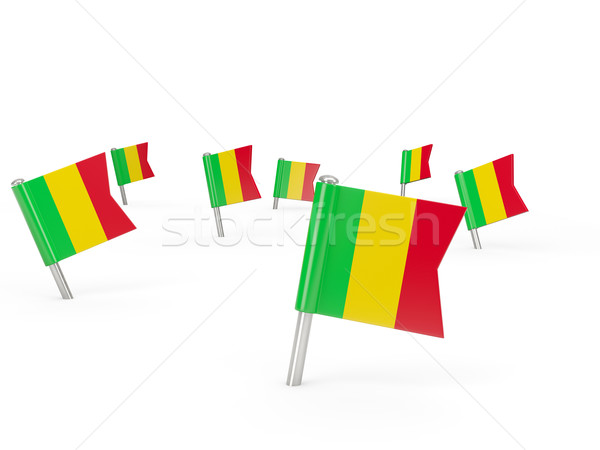 Square pins with flag of mali Stock photo © MikhailMishchenko
