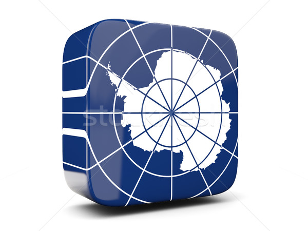 Square icon with flag of antarctica square. 3D illustration Stock photo © MikhailMishchenko