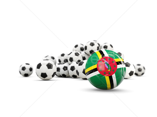 Football with flag of dominica isolated on white Stock photo © MikhailMishchenko