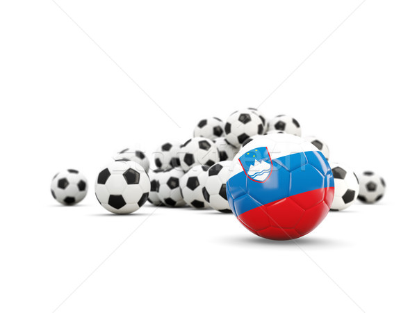 Football with flag of slovenia isolated on white Stock photo © MikhailMishchenko