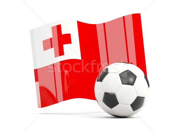 Football with waving flag of tonga isolated on white Stock photo © MikhailMishchenko