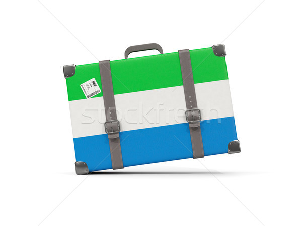 Luggage with flag of sierra leone. Suitcase isolated on white Stock photo © MikhailMishchenko