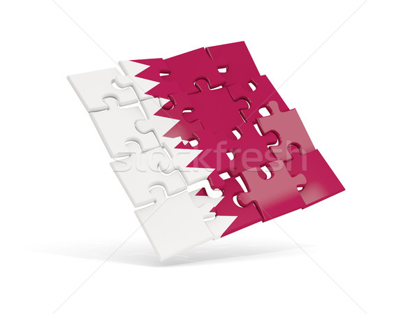 Puzzle pavillon Qatar isolé blanche 3d illustration [[stock_photo]] © MikhailMishchenko