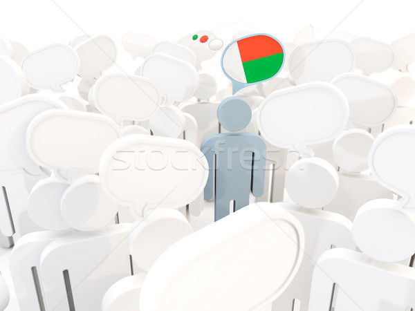 Zdjęcia stock: Człowiek · banderą · Madagaskar · tłum · 3d · ilustracji · podpisania