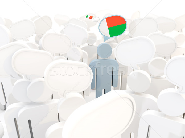 Homme pavillon Madagascar foule 3d illustration signe [[stock_photo]] © MikhailMishchenko