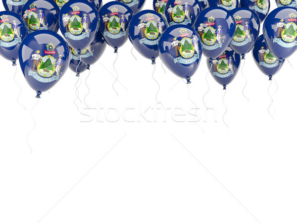 Balloons frame with flag of maine. United states local flags Stock photo © MikhailMishchenko