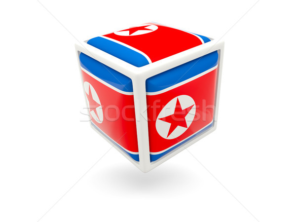 Flag of korea north. Cube icon Stock photo © MikhailMishchenko