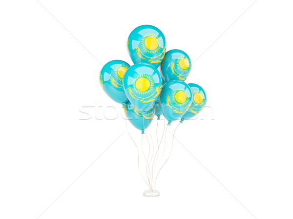 Flying balloons with flag of kazakhstan Stock photo © MikhailMishchenko