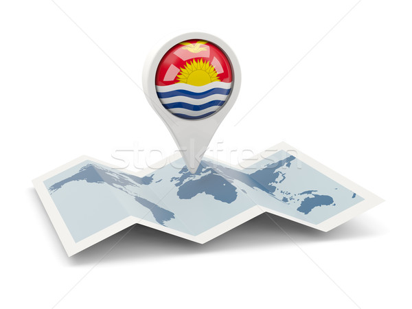 Pin bandeira Kiribati mapa viajar branco Foto stock © MikhailMishchenko