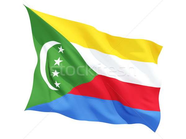 Bandiera Comore isolato bianco Foto d'archivio © MikhailMishchenko