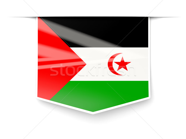 Piazza etichetta bandiera occidentale sahara isolato Foto d'archivio © MikhailMishchenko