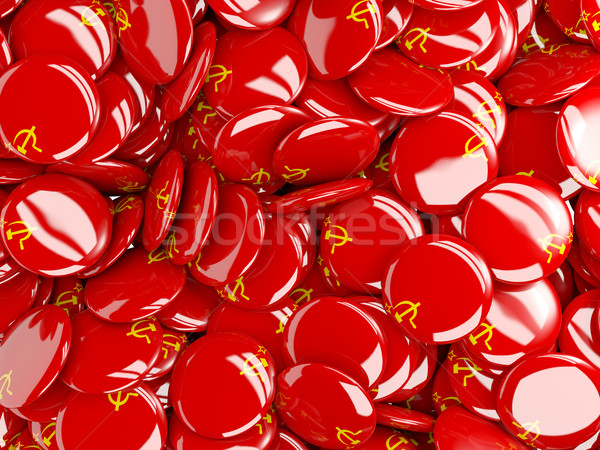 Background with round pins with flag of ussr Stock photo © MikhailMishchenko