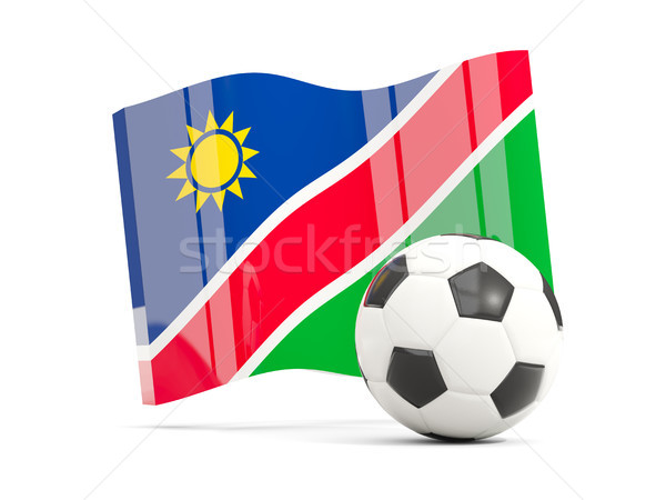 Stock photo: Football with waving flag of namibia isolated on white