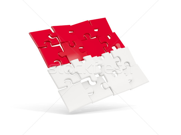 Puzzle zászló Monaco izolált fehér 3d illusztráció Stock fotó © MikhailMishchenko