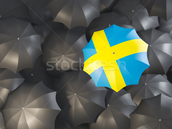 Paraguas bandera Suecia superior negro paraguas Foto stock © MikhailMishchenko