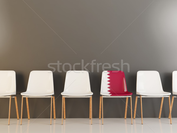 Président pavillon Qatar rangée blanche chaises [[stock_photo]] © MikhailMishchenko