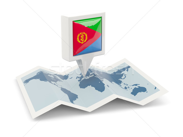 Square pin with flag of eritrea on the map Stock photo © MikhailMishchenko