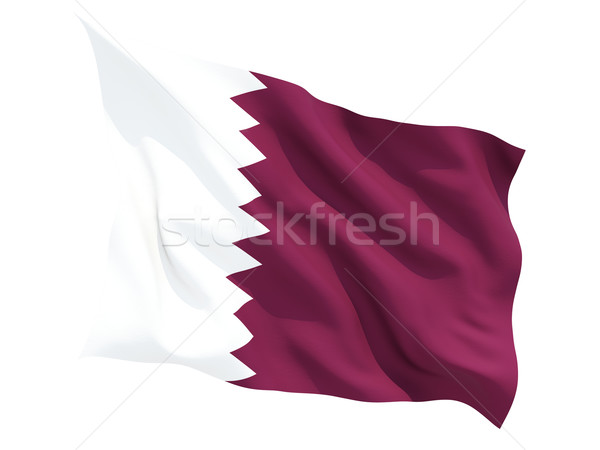 Bandera Katar aislado blanco Foto stock © MikhailMishchenko