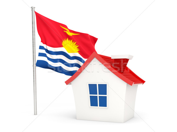 Casa bandeira Kiribati isolado branco casa Foto stock © MikhailMishchenko