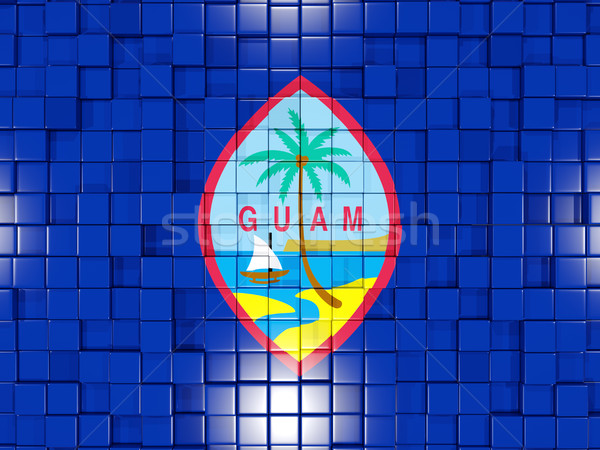 квадратный флаг Гуам 3d иллюстрации мозаика Сток-фото © MikhailMishchenko