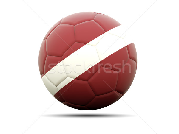 Stock photo: Football with flag of latvia