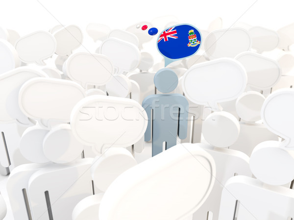 Man with flag of cayman islands in a crowd Stock photo © MikhailMishchenko