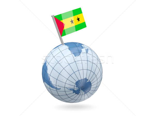 Globe with flag of sao tome and principe Stock photo © MikhailMishchenko