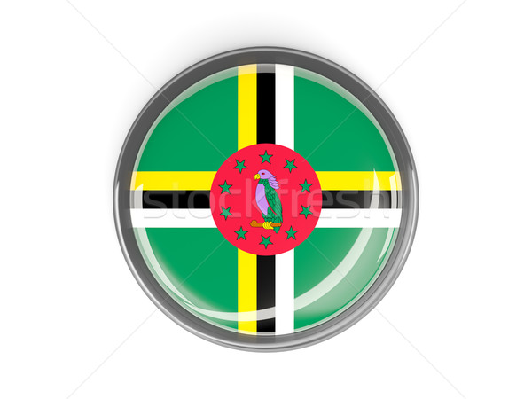 Botão bandeira Dominica metal quadro viajar Foto stock © MikhailMishchenko