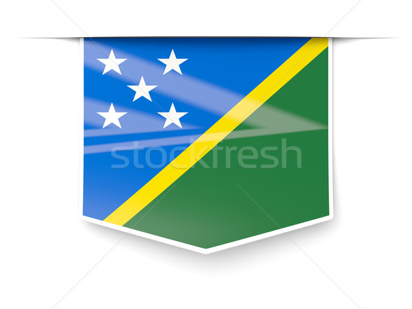 Stock photo: Square label with flag of solomon islands