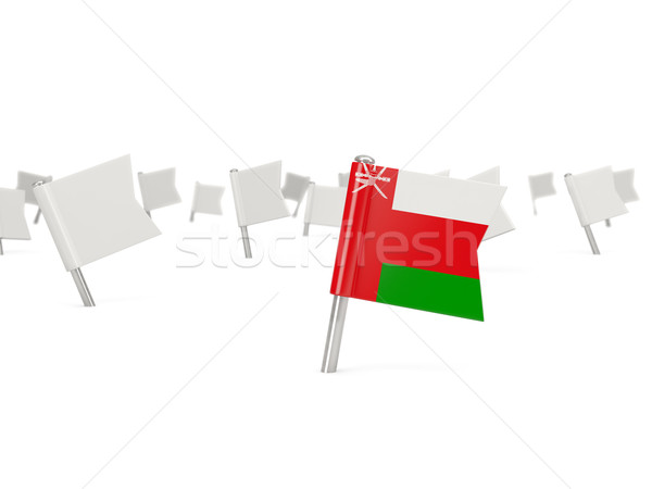 Square pin with flag of oman Stock photo © MikhailMishchenko