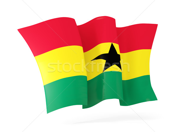 Zdjęcia stock: Banderą · Ghana · 3d · ilustracji · odizolowany · biały