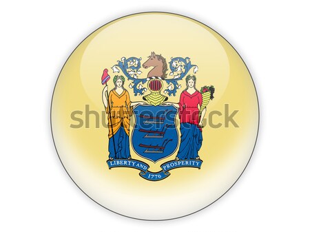 Flag of new jersey, US state square icon Stock photo © MikhailMishchenko