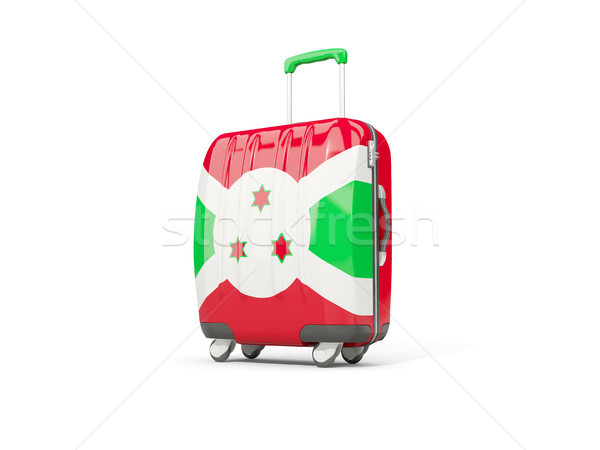 Luggage with flag of burundi. Suitcase isolated on white Stock photo © MikhailMishchenko