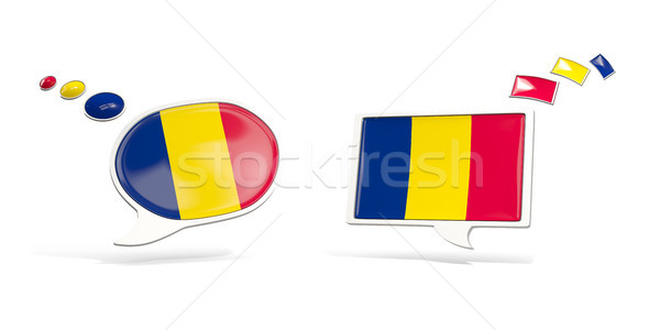 Two chat icons with flag of chad Stock photo © MikhailMishchenko