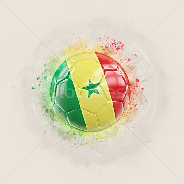 Foto stock: Grunge · futebol · bandeira · Senegal · ilustração · 3d · mundo