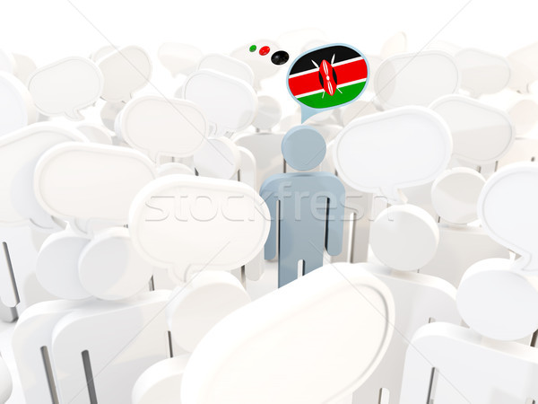 Uomo bandiera Kenia folla illustrazione 3d segno Foto d'archivio © MikhailMishchenko